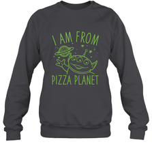 Disney Pixar Toy Story Neon Green Alien Pizza Planet I Am From Pizza Planet Crewneck Sweatshirt Crewneck Sweatshirt - HorseTee