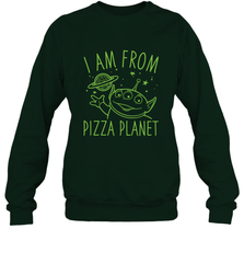 Disney Pixar Toy Story Neon Green Alien Pizza Planet I Am From Pizza Planet Crewneck Sweatshirt Crewneck Sweatshirt - HorseTee