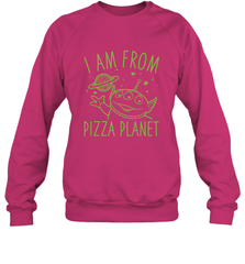 Disney Pixar Toy Story Neon Green Alien Pizza Planet I Am From Pizza Planet Crewneck Sweatshirt Crewneck Sweatshirt - HorseTee
