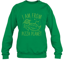 Disney Pixar Toy Story Neon Green Alien Pizza Planet I Am From Pizza Planet Crewneck Sweatshirt Crewneck Sweatshirt - HorseTee
