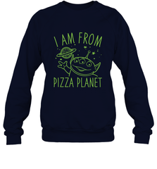 Disney Pixar Toy Story Neon Green Alien Pizza Planet I Am From Pizza Planet Crewneck Sweatshirt Crewneck Sweatshirt - HorseTee
