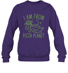 Disney Pixar Toy Story Neon Green Alien Pizza Planet I Am From Pizza Planet Crewneck Sweatshirt Crewneck Sweatshirt - HorseTee