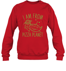 Disney Pixar Toy Story Neon Green Alien Pizza Planet I Am From Pizza Planet Crewneck Sweatshirt Crewneck Sweatshirt - HorseTee