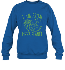 Disney Pixar Toy Story Neon Green Alien Pizza Planet I Am From Pizza Planet Crewneck Sweatshirt Crewneck Sweatshirt - HorseTee