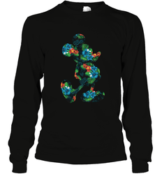 Disney Mickey Mouse Floral Silhouette Long Sleeve T-Shirt