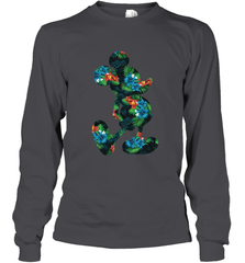 Disney Mickey Mouse Floral Silhouette Long Sleeve T-Shirt Long Sleeve T-Shirt - HorseTee