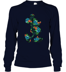 Disney Mickey Mouse Floral Silhouette Long Sleeve T-Shirt