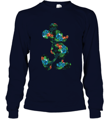 Disney Mickey Mouse Floral Silhouette Long Sleeve T-Shirt Long Sleeve T-Shirt - HorseTee
