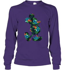Disney Mickey Mouse Floral Silhouette Long Sleeve T-Shirt Long Sleeve T-Shirt - HorseTee