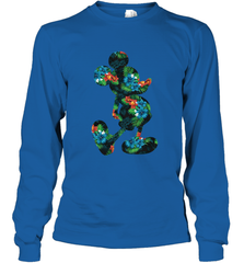 Disney Mickey Mouse Floral Silhouette Long Sleeve T-Shirt Long Sleeve T-Shirt - HorseTee