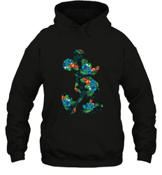 Disney Mickey Mouse Floral Silhouette Hooded Sweatshirt