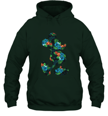 Disney Mickey Mouse Floral Silhouette Hooded Sweatshirt Hooded Sweatshirt - HorseTee