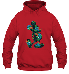Disney Mickey Mouse Floral Silhouette Hooded Sweatshirt Hooded Sweatshirt - HorseTee