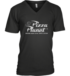 Disney Pixar Toy Story Pizza Planet Distressed Logo Men's V-Neck T-Shirt