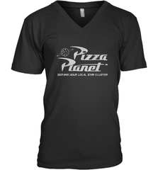 Disney Pixar Toy Story Pizza Planet Distressed Logo Men's V-Neck T-Shirt Men's V-Neck T-Shirt - HorseTee