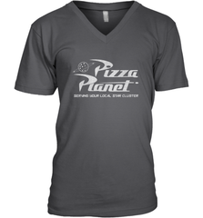 Disney Pixar Toy Story Pizza Planet Distressed Logo Men's V-Neck T-Shirt Men's V-Neck T-Shirt - HorseTee