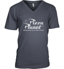 Disney Pixar Toy Story Pizza Planet Distressed Logo Men's V-Neck T-Shirt Men's V-Neck T-Shirt - HorseTee