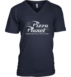 Disney Pixar Toy Story Pizza Planet Distressed Logo Men's V-Neck T-Shirt