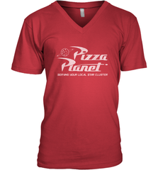Disney Pixar Toy Story Pizza Planet Distressed Logo Men's V-Neck T-Shirt Men's V-Neck T-Shirt - HorseTee