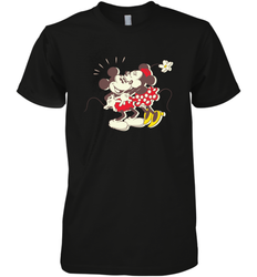 Disney Vintage Mickey Minnie Mouse Kiss  Funny Mickey Mouse Men's Premium T-Shirt