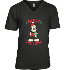 Disney Vintage Mickey Mouse Merry Christmas Men's V-Neck T-Shirt Men's V-Neck T-Shirt - HorseTee