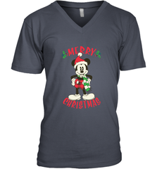Disney Vintage Mickey Mouse Merry Christmas Men's V-Neck T-Shirt Men's V-Neck T-Shirt - HorseTee