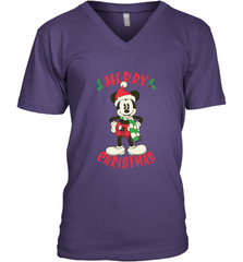Disney Vintage Mickey Mouse Merry Christmas Men's V-Neck T-Shirt Men's V-Neck T-Shirt - HorseTee