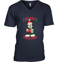 Disney Vintage Mickey Mouse Merry Christmas Men's V-Neck T-Shirt Men's V-Neck T-Shirt - HorseTee