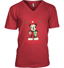 Disney Vintage Mickey Mouse Merry Christmas Men's V-Neck T-Shirt Men's V-Neck T-Shirt - HorseTee