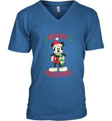 Disney Vintage Mickey Mouse Merry Christmas Men's V-Neck T-Shirt Men's V-Neck T-Shirt - HorseTee