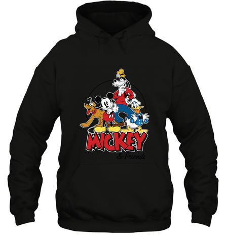 Disney Mickey Mouse and Friends Hooded Sweatshirt Hooded Sweatshirt / Black / S Hooded Sweatshirt - HorseTee