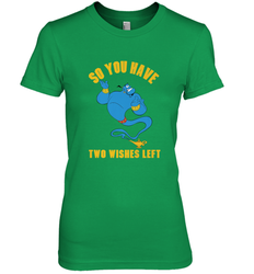 Disney Aladdin Genie So You Have Two Wishes Left Portrait Women's Premium T-Shirt