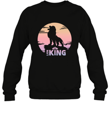 Disney Lion King Simba Crown Logo Gradient Sunset Silhouette Crewneck Sweatshirt Crewneck Sweatshirt - HorseTee