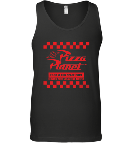 Disney Pixar Toy Story Pizza Planet Checkered Logo Men's Tank Top Men's Tank Top / Black / XS Men's Tank Top - HorseTee