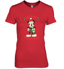Disney Vintage Mickey Mouse Merry Christmas Women's Premium T-Shirt Women's Premium T-Shirt - HorseTee