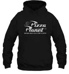Disney Pixar Toy Story Pizza Planet Distressed Logo Hooded Sweatshirt Hooded Sweatshirt - HorseTee