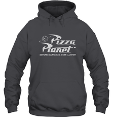 Disney Pixar Toy Story Pizza Planet Distressed Logo Hooded Sweatshirt Hooded Sweatshirt - HorseTee