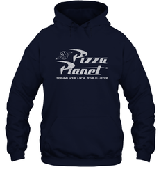 Disney Pixar Toy Story Pizza Planet Distressed Logo Hooded Sweatshirt