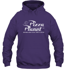 Disney Pixar Toy Story Pizza Planet Distressed Logo Hooded Sweatshirt Hooded Sweatshirt - HorseTee