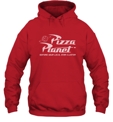 Disney Pixar Toy Story Pizza Planet Distressed Logo Hooded Sweatshirt Hooded Sweatshirt - HorseTee