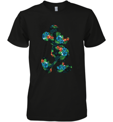 Disney Mickey Mouse Floral Silhouette Men's Premium T-Shirt