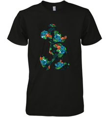 Disney Mickey Mouse Floral Silhouette Men's Premium T-Shirt Men's Premium T-Shirt - HorseTee
