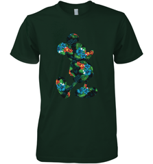 Disney Mickey Mouse Floral Silhouette Men's Premium T-Shirt Men's Premium T-Shirt - HorseTee