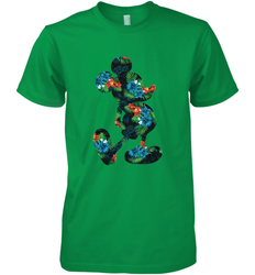 Disney Mickey Mouse Floral Silhouette Men's Premium T-Shirt