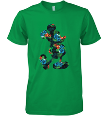 Disney Mickey Mouse Floral Silhouette Men's Premium T-Shirt Men's Premium T-Shirt - HorseTee