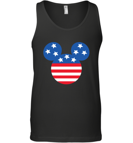 Disney Mickey Mouse Head America Flag Men's Tank Top Men's Tank Top / Black / XS Men's Tank Top - HorseTee