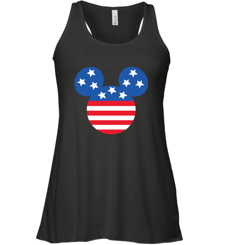 Disney Mickey Mouse Head America Flag Women's Tank Top Women's Tank Top / Black / XS Women's Tank Top - HorseTee