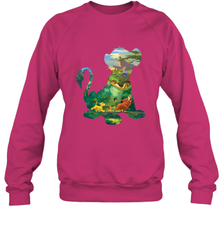 Disney Lion King Simba Silhouette Graphic Crewneck Sweatshirt Crewneck Sweatshirt - HorseTee