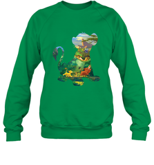 Disney Lion King Simba Silhouette Graphic Crewneck Sweatshirt Crewneck Sweatshirt - HorseTee
