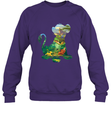 Disney Lion King Simba Silhouette Graphic Crewneck Sweatshirt Crewneck Sweatshirt - HorseTee